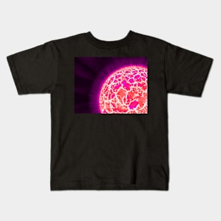 Exploding Sun Close-Up - Pink Kids T-Shirt